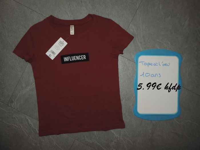 tee shirt tape à l'oeil taille 10 ans