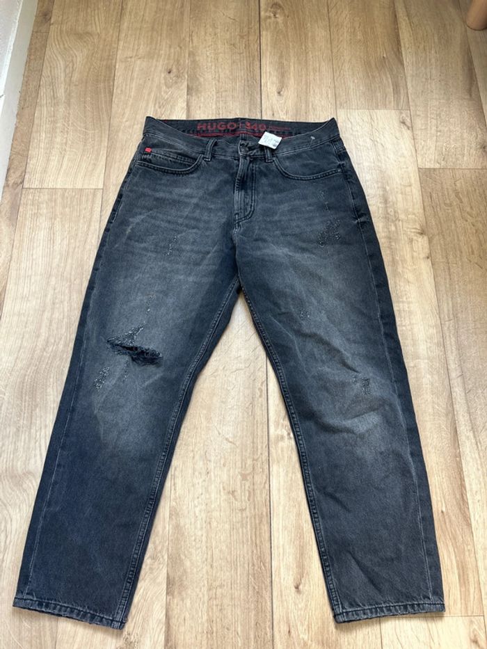 Jeans gris foncé Hugo loose tapered fit cropped W32 L32