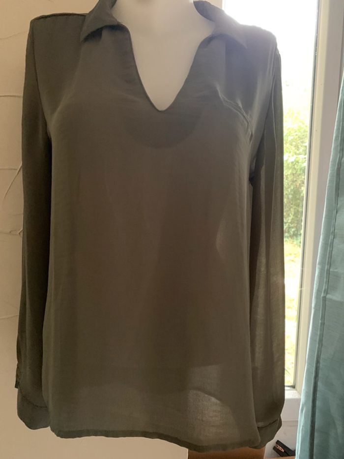 Blouse Bonobo kaki taille 38 manches longues