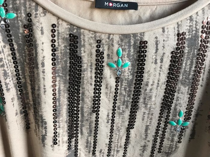 #hauts #tee shirt #Morgan #xs #beige - photo numéro 3