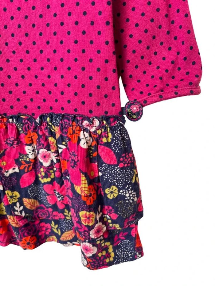 Robe violette à manches longues effet 2 en 1 - La Compagnie des Petits 12 mois - photo numéro 3