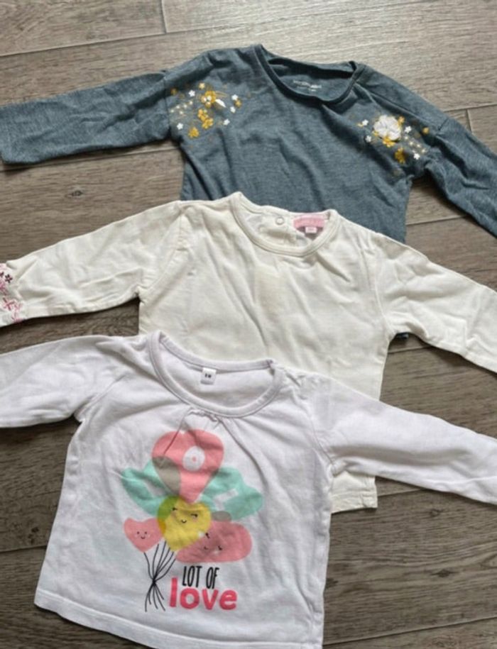 Lot 3 Tshirt manches longues 9 mois
