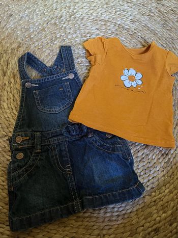 Ensemble salopette + teeshirt