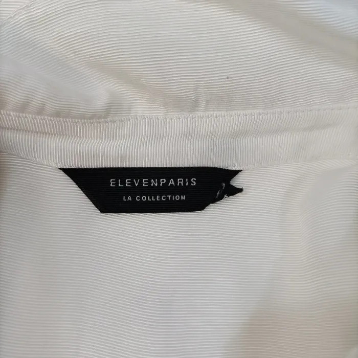Blouse sans manches blanche Eleven Paris – col chemise, fluide, taille S A951 - photo numéro 7