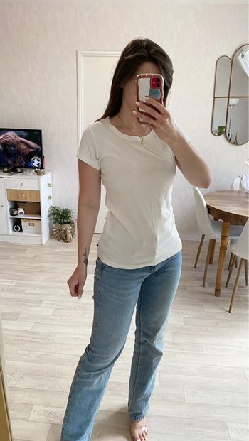 T-shirt blanc simple coton