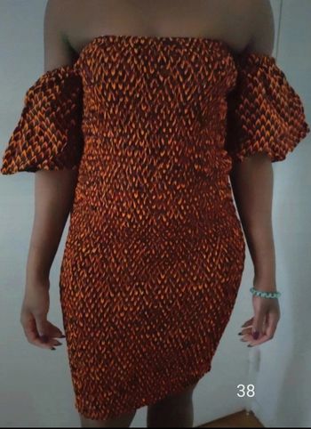 Robe moulante en wax d'environ 72 cm, taille unique