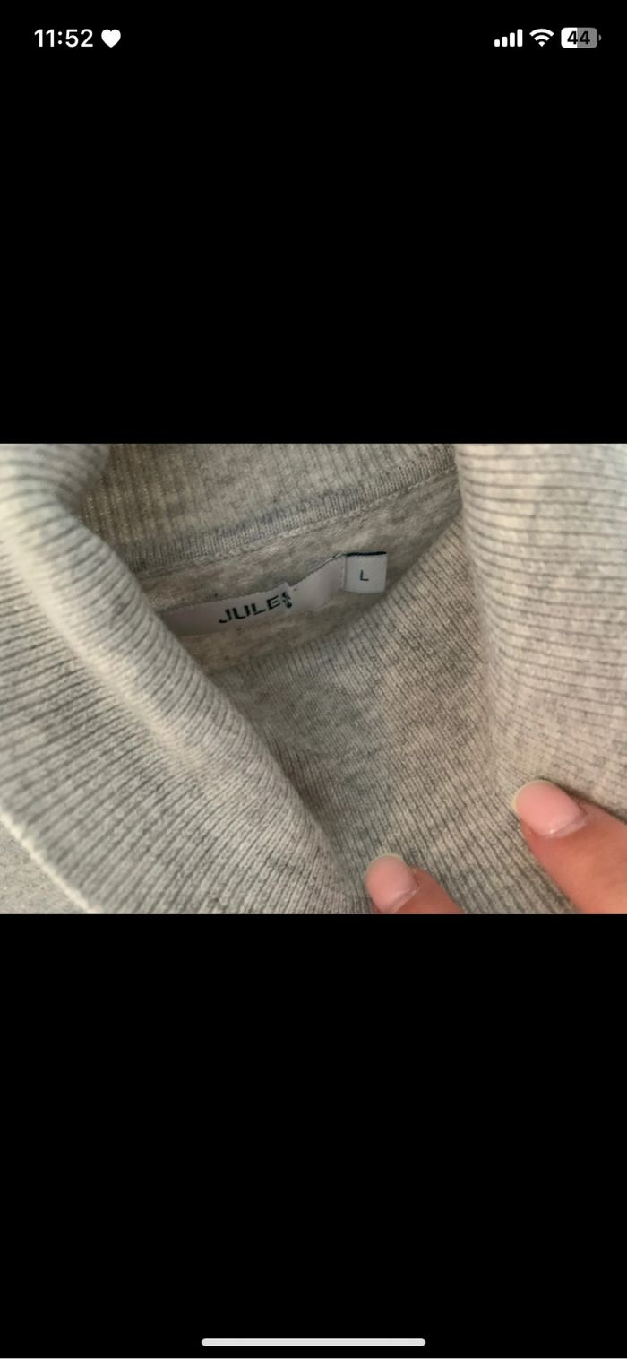 Pull col roulé gris - photo numéro 2