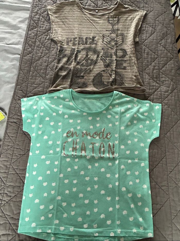 Lot de 7 t-shirts manches courtes ado fille - photo numéro 4
