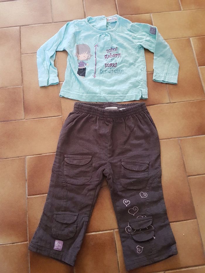Ensemble 2 pièces bébé fille 9 mois pantalon tee shirt