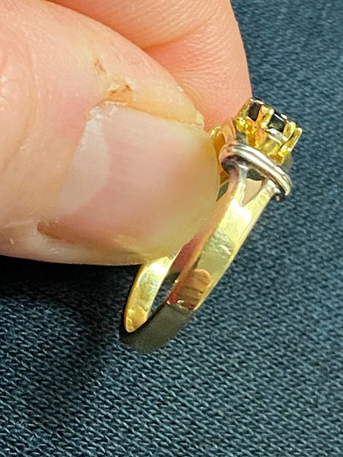 Jolie bague en plaqué or avec pierres noire et blanches T. 55 femme TBE - bijoux fantaisie - photo numéro 12