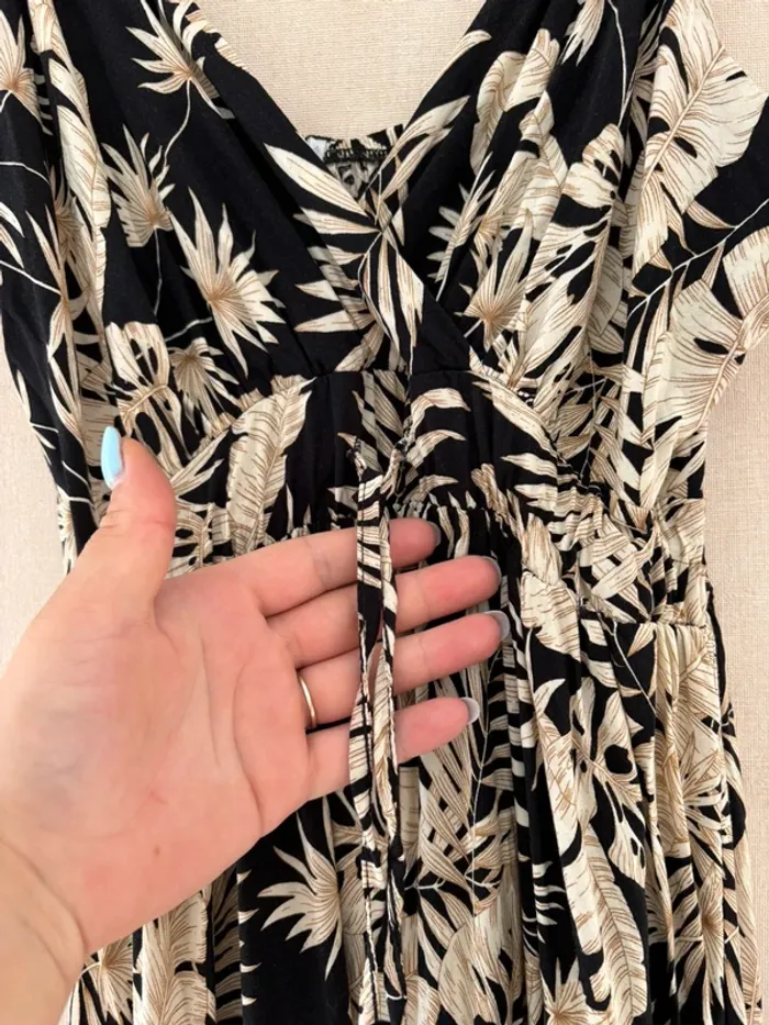 Robe longue d’été noir et beige Taille Unique - photo numéro 2