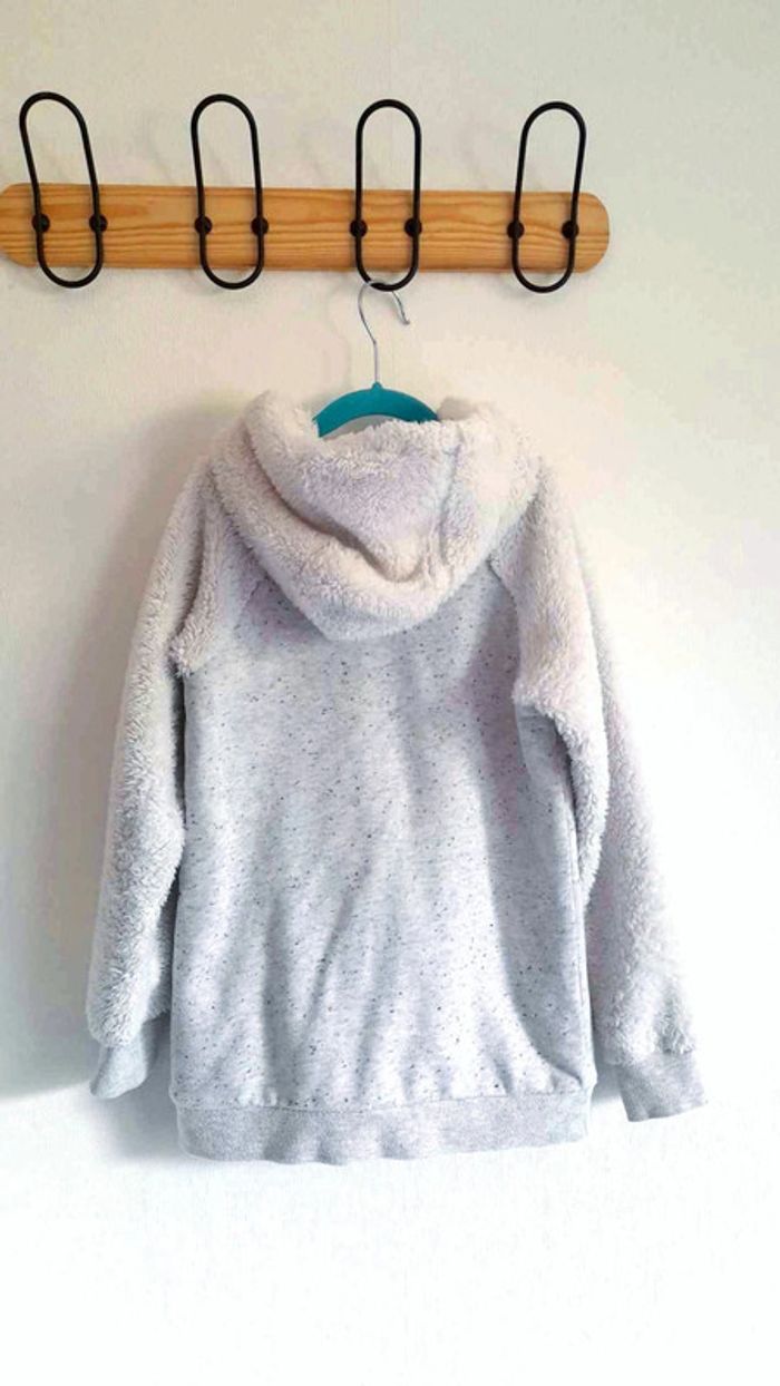 Pull long intérieur polaire  avec capuche Smiley 10 ans - photo numéro 2