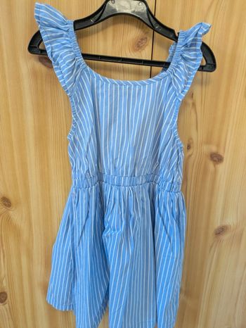 Robe fille rayée bleue et Blanche