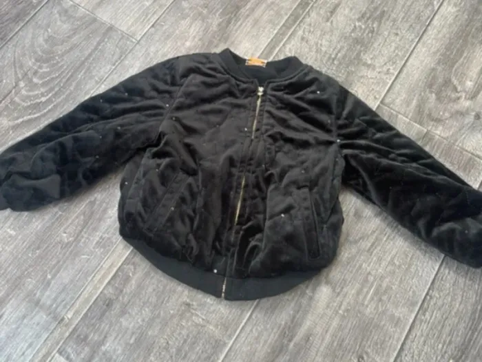 Veste bébé chaude velours et strass 3 ans