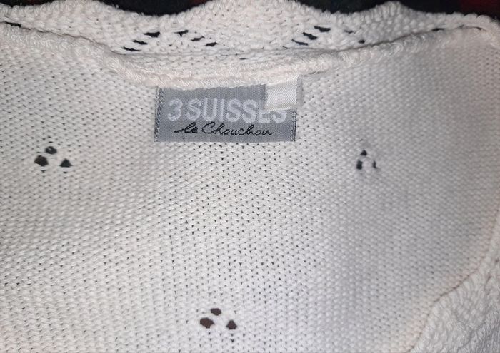 Pull sans manche ajouré blanc cassé - photo numéro 5