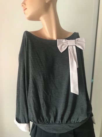 Top blouse fluide chic noeud satin rose 38