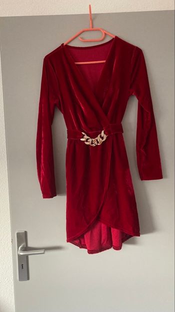 Robe rouge velours taille S