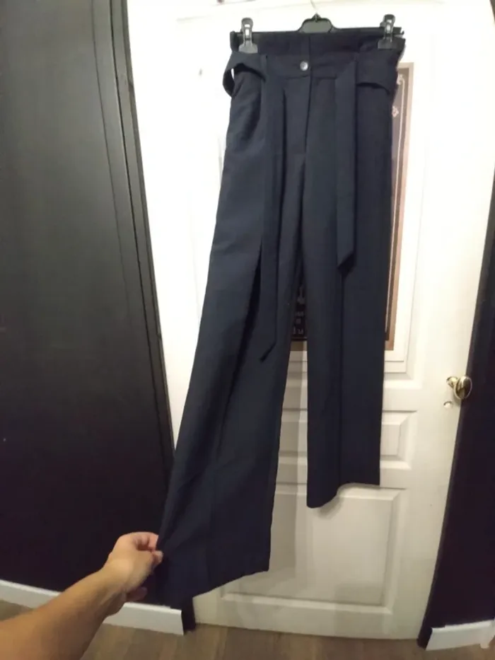 Pantalon Y Coo T36 – noir taille haute, chic avec ceinture - photo numéro 6