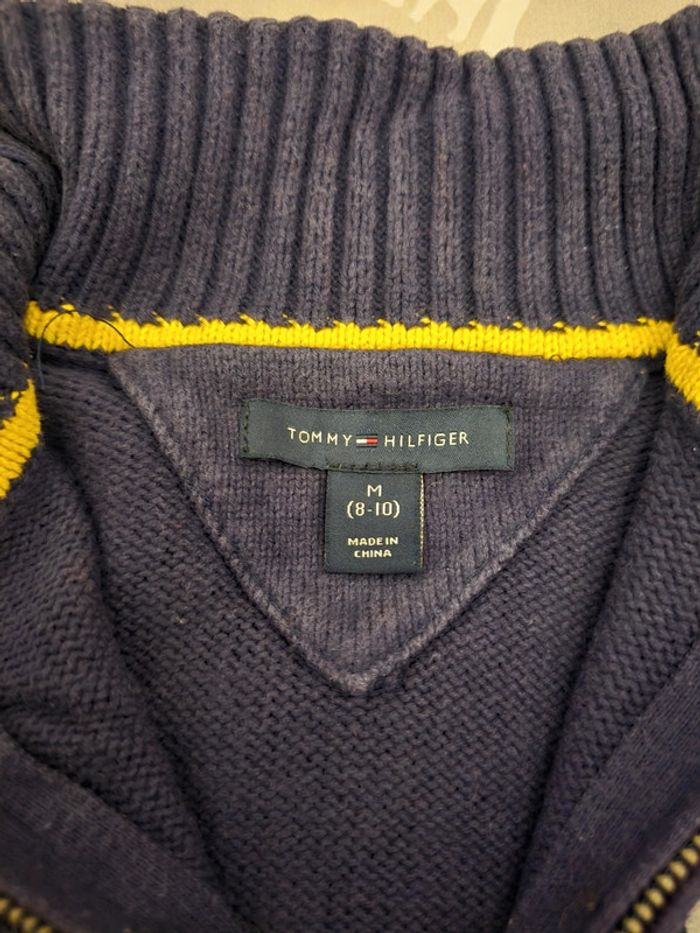 🌟 Pull col camioneur full zipp bleu marine Tomly Hilfiger enfant - Taille 8/10 ans 🌟 - photo numéro 4