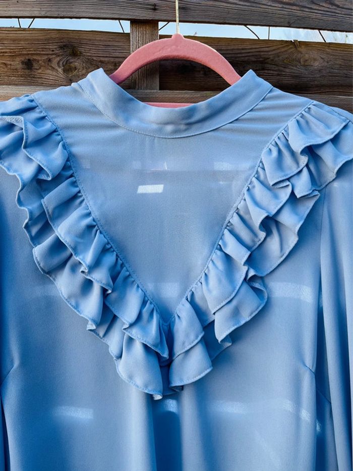 Blouse bleu ciel - Taille 42 - photo numéro 4