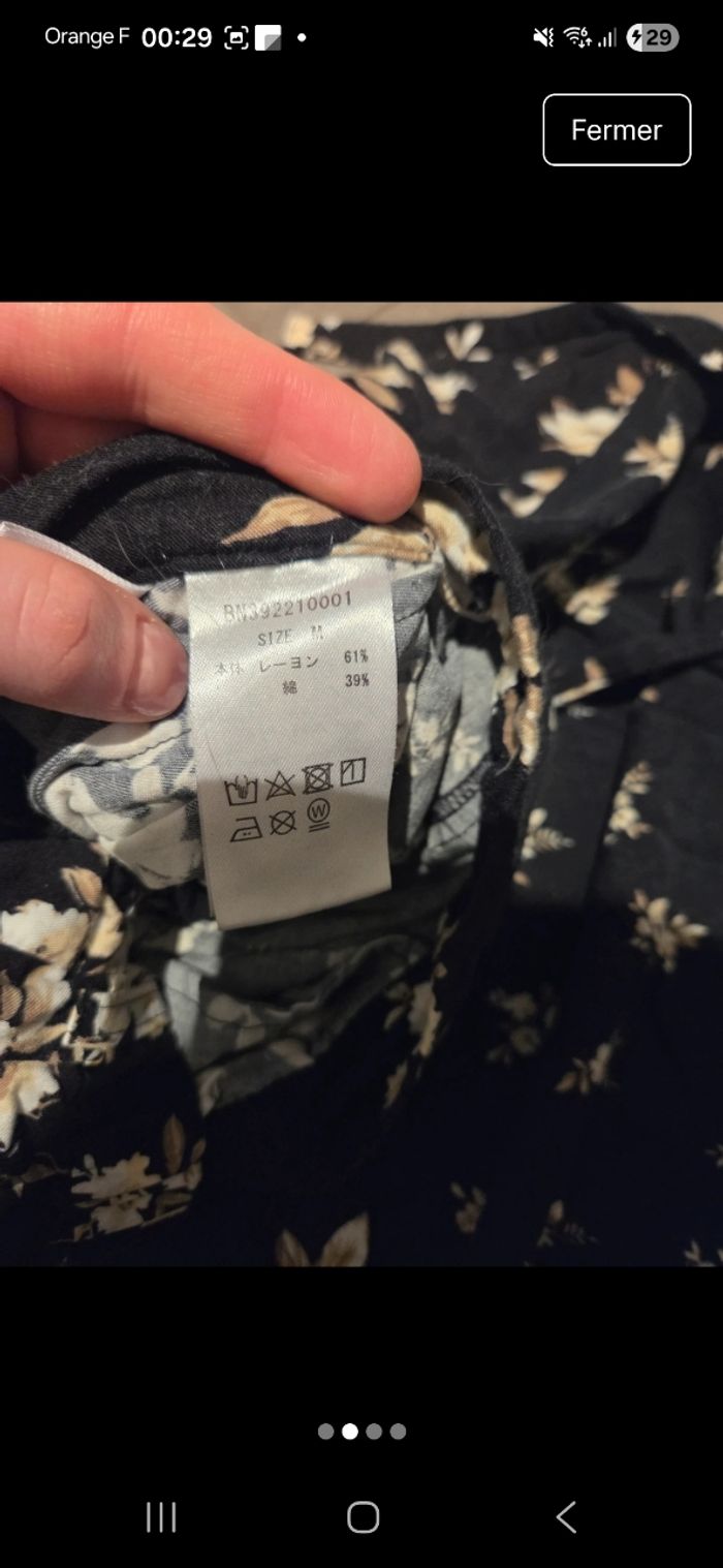 Jupe portefeuille noir a fleur vintage - photo numéro 4