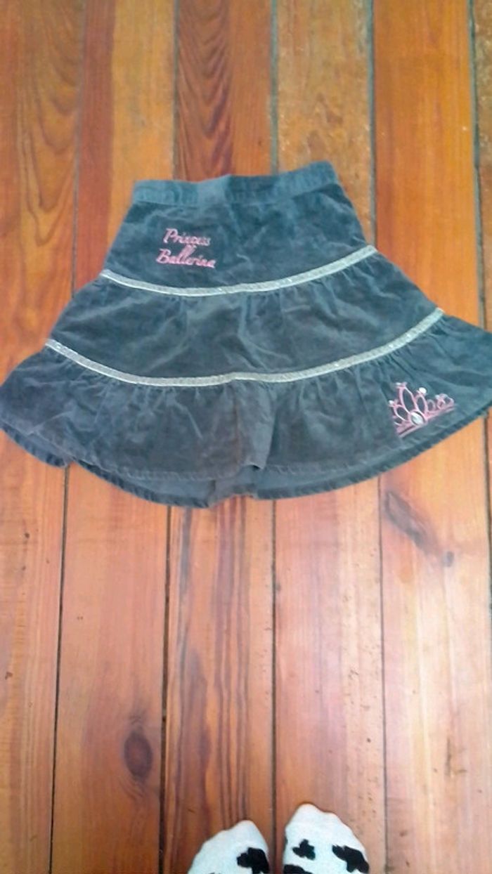 Jupe grise velour princesse