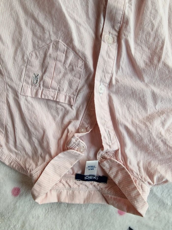 Chemise rayure rose manche longue okaidi - photo numéro 2