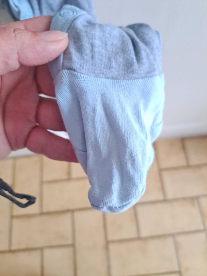 Pyjama fin et léger 1 pièce gris et bleu clair tazz 12/18mois 80cm - photo numéro 8