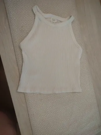 Débardeur blanc côtelé Zara 11/12 ans