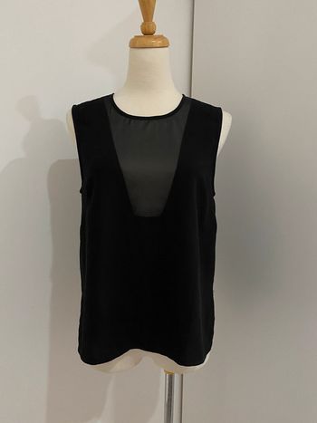 Top noir bi matière Asos