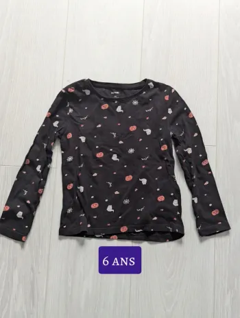 T-shirt manches longues Kiabi 6ans halloween