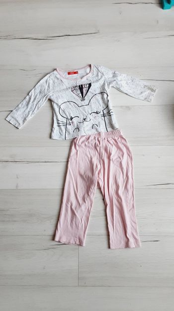 Vêtement fille pyjama rose et blanc souris Tissaia 3 ans
