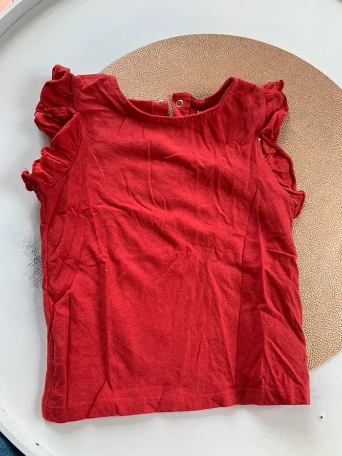Lot quatre tee shirt avec volant aux épaules - photo numéro 3