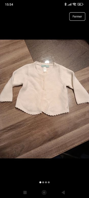 Gilet blanc bébé 6 mois