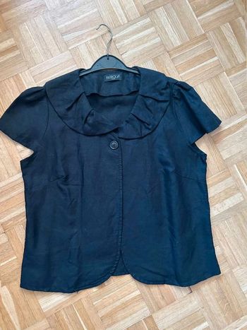 Veste  courte noir  en lin T3