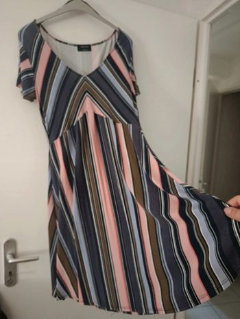 Robe patineuse rayée très confortable elastique