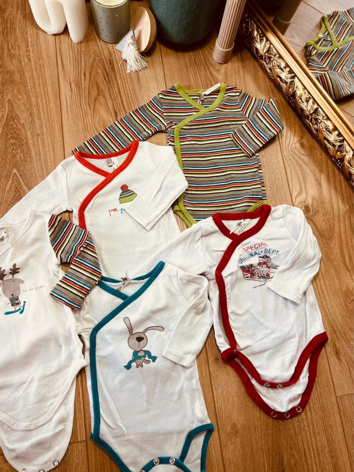 Taille 3 mois lot de 5 bodies manches longues garçon Orchestra 💙 - photo numéro 3