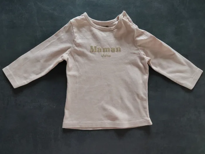 T-shirt imprimé manches longues 6 mois Kiabi