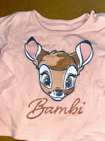 Sweat rose corail bambi 6 mois disney