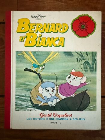 Livre ancien vintage Walt Disney Bernard et Bianca Gentil Coquelicot Hachette cartonné