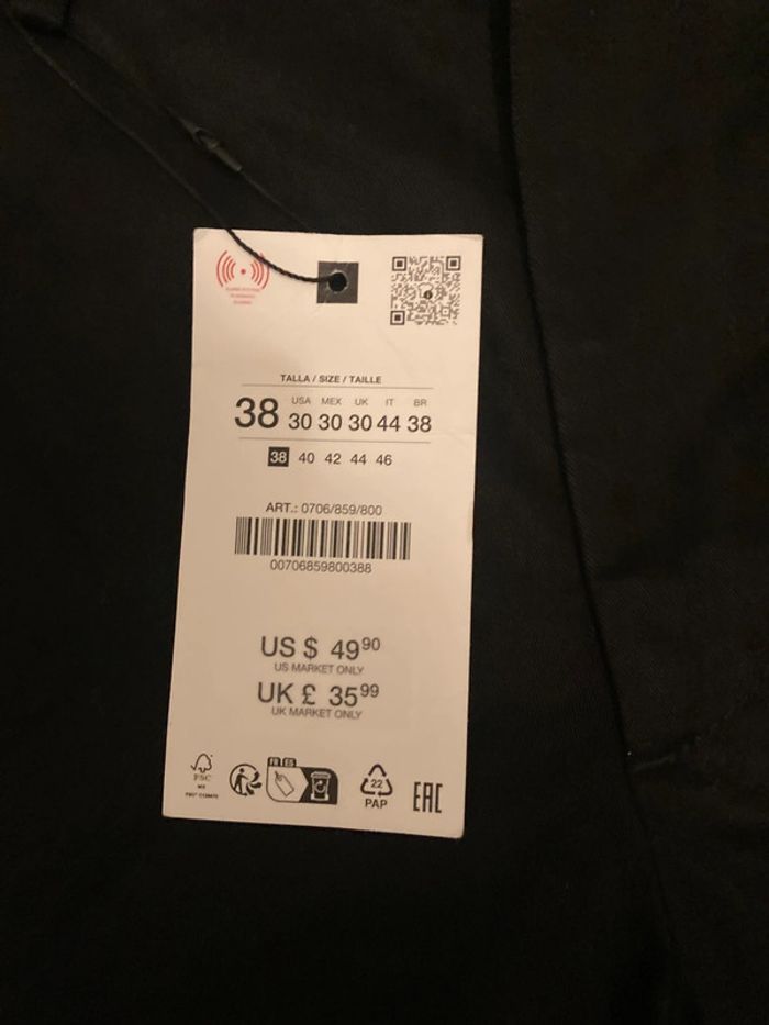 Pantalon homme chino noir neuf taille 38 Zara - photo numéro 3