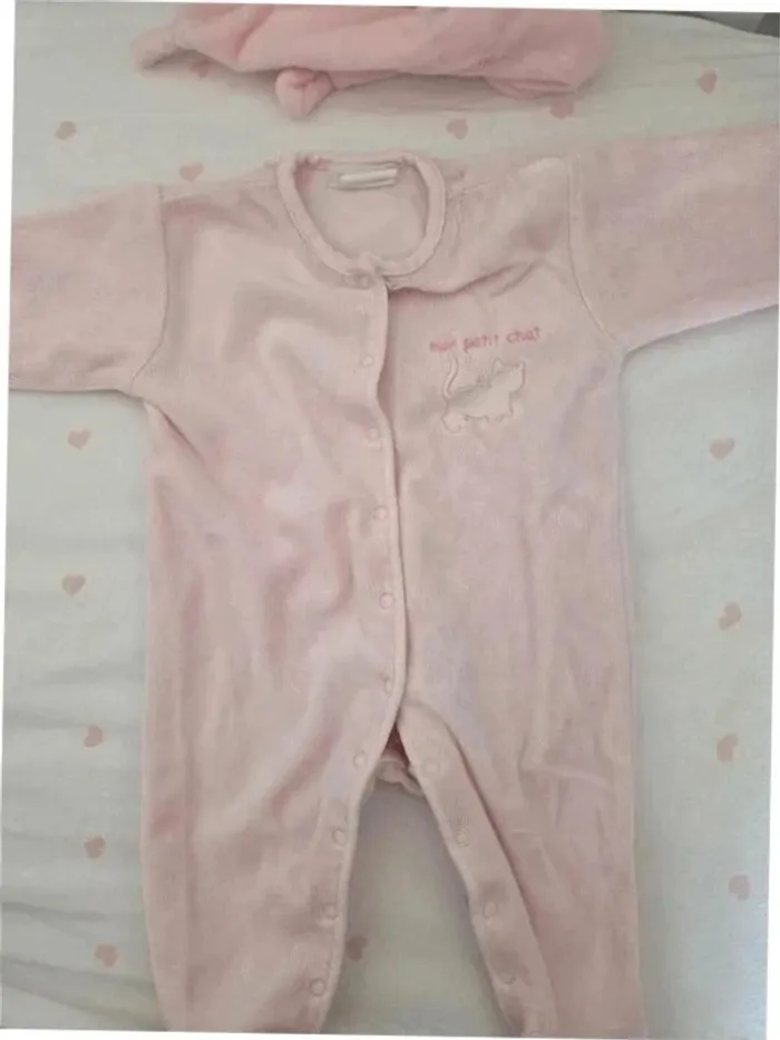 Pyjama velours 3 mois fille - photo numéro 5