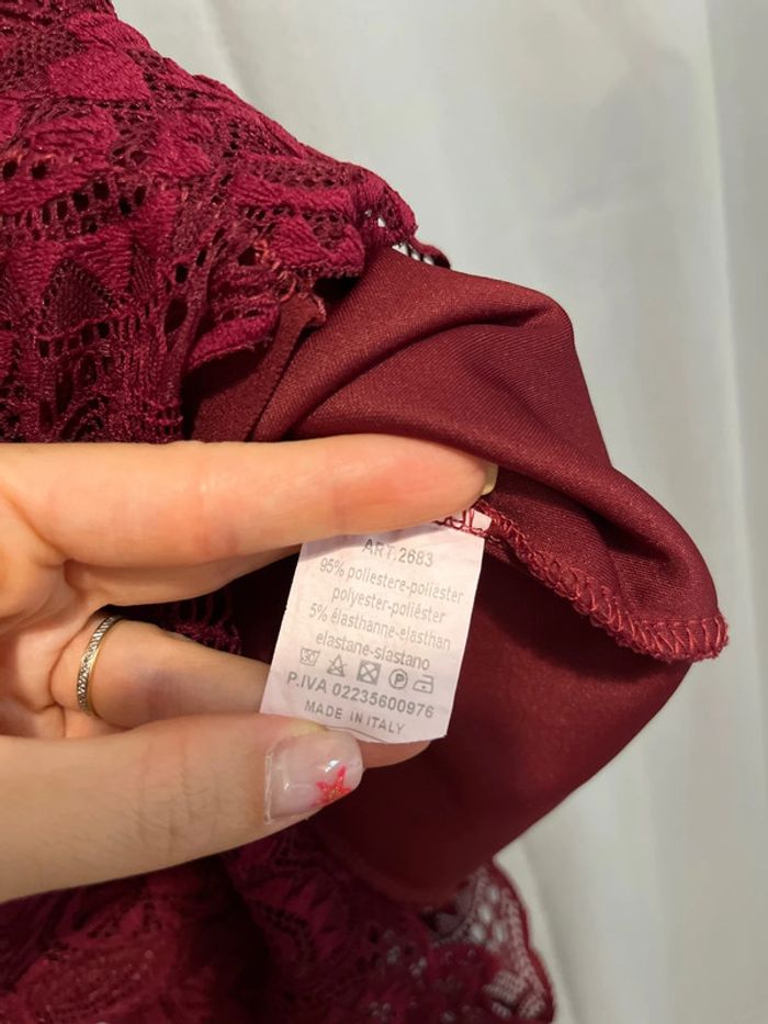 Robe dentelle bordeaux - photo numéro 4