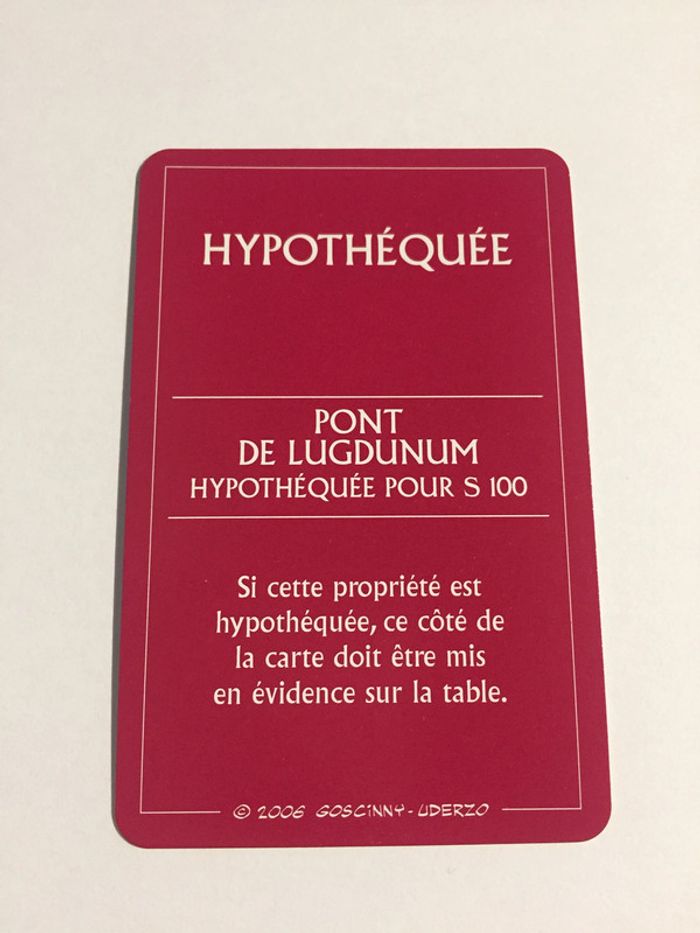 Carte Pont du lugdunum pièce détachée jeu de société Monopoly le tour de Gaule d'Astérix Hasbro #A53 - photo numéro 2
