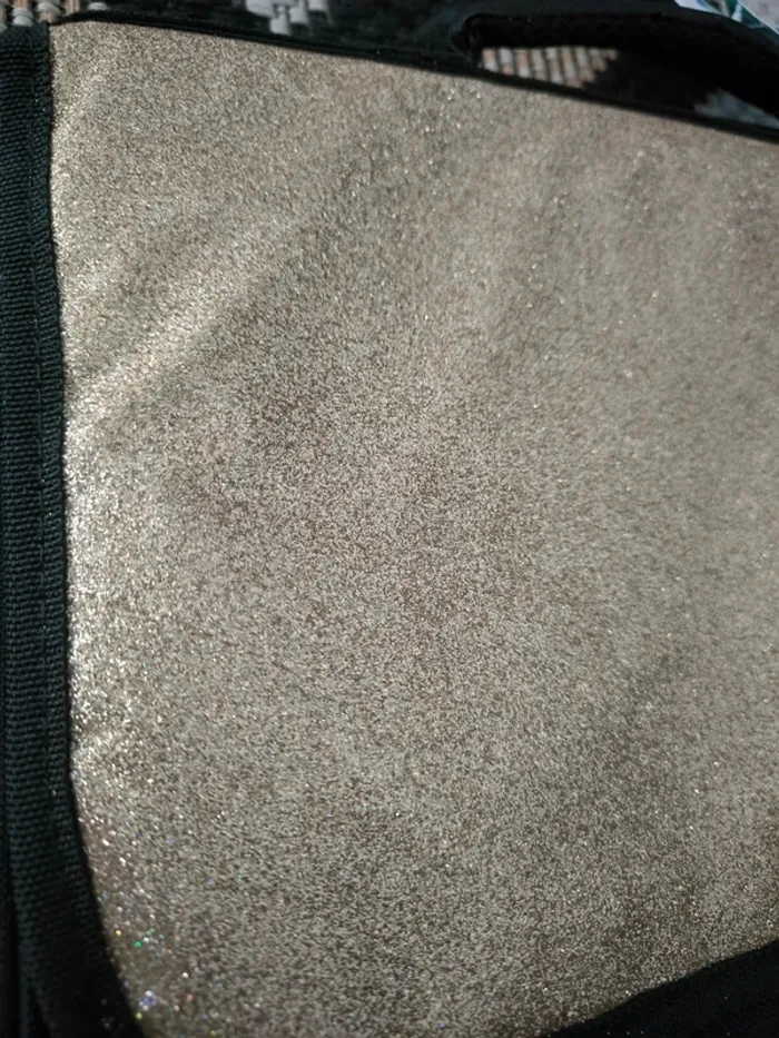 Cartable scolaire Bagtrotter doré pailleté et noir - Neuf avec étiquette - photo numéro 2