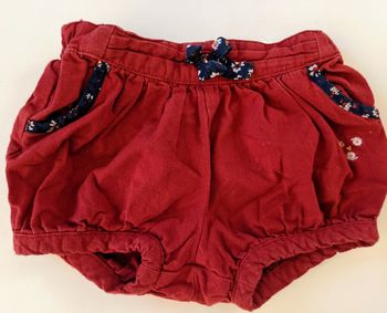 Short bloomer rouge bordeau Sergent Major 12 mois 74 cm