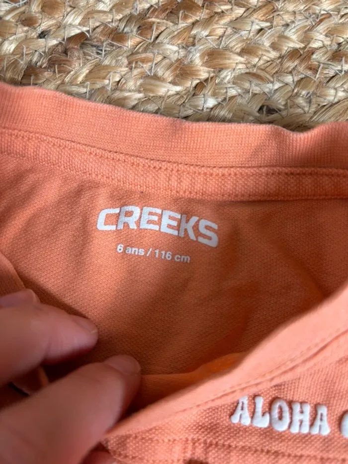 T-shirt mc orange Creeks imprimé 6 ans tbe - photo numéro 3
