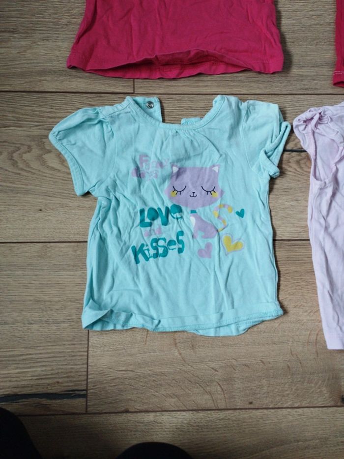 Lot de 4 t-shirts filles 12 mois