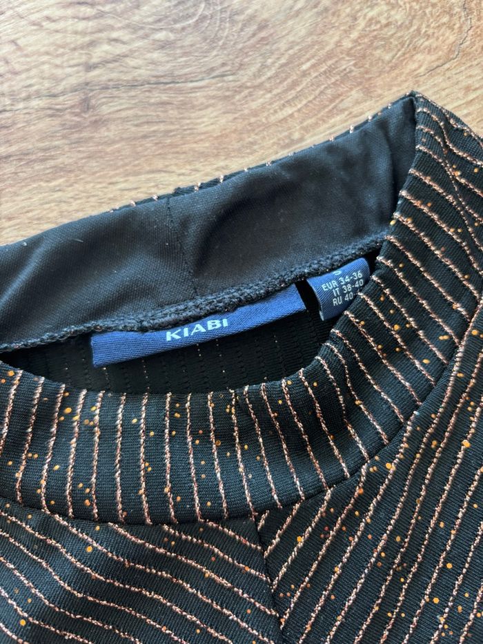 Body noir rayé orange paillettes Kiabi taille 34/36 - photo numéro 2