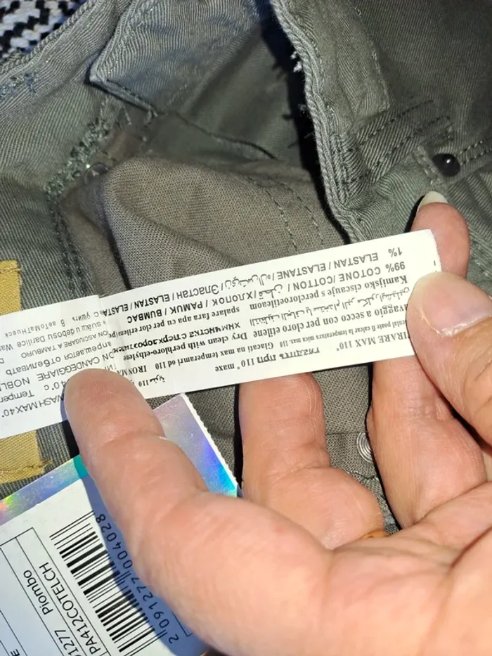 Pantalon homme gris neuf avec étiquette slim fit 40 France (44 Italy) Pizza Italia qualité - photo numéro 9